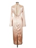 Shein 100% Polyester Metallic Tan Cocktail Dress Size L - photo 2