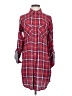 MICHAEL Michael Kors Plaid Red 3/4 Sleeve Button-Down Shirt Size 4 - photo 1