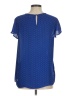 Liz Claiborne 100% Polyester Blue Short Sleeve Blouse Size M - photo 2