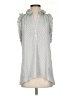 BCBGMAXAZRIA Stripes Gray Sleeveless Blouse Size XS - photo 1