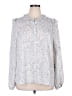 CAbi 100% Polyester Silver Long Sleeve Blouse Size XL - photo 1
