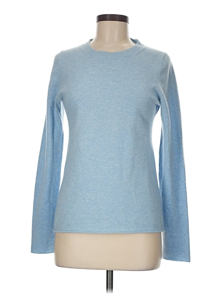 Pre-owned J.crew Collection Cashmere Pullover Sweater In Blue