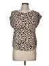 Hippie Rose Animal Print Tan Short Sleeve Blouse Size M - photo 1
