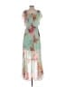 Express 100% Polyester Tropical Green Cocktail Dress Size S - photo 2