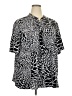 Catherines Animal Print Black Short Sleeve Blouse Size 3X - photo 1