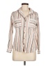Eden & Olivia 100% Polyester Stripes Ivory Long Sleeve Blouse Size M - photo 1