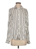 Lumiere 100% Rayon Stripes Ivory Long Sleeve Blouse Size S - photo 1
