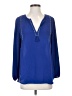 J.Crew 100% Polyester Blue Long Sleeve Blouse Size 2 - photo 1
