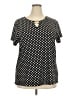 By Design Polka Dots Black Short Sleeve Blouse Size 2X - photo 1