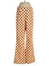 Shein 100% Polyester Checkered-gingham Orange Casual Pants Size S - photo 1