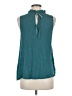 Ann Taylor LOFT 100% Polyester Teal Sleeveless Blouse Size M - photo 2
