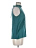 Ann Taylor LOFT 100% Polyester Teal Sleeveless Blouse Size M - photo 4