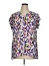 CAbi 100% Polyester Purple Short Sleeve Blouse Size XL - photo 1