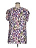CAbi 100% Polyester Purple Short Sleeve Blouse Size XL - photo 2