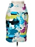 Worthington Print Blue Casual Skirt Size 10 - photo 1