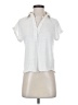 Repeat Cashmere 100% Linen White Short Sleeve Blouse Size XS - photo 1