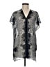 CAbi 100% Polyester Silver Short Sleeve Blouse Size M - photo 1