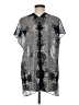 CAbi 100% Polyester Silver Short Sleeve Blouse Size M - photo 2