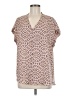 Pleione 100% Polyester Brown Short Sleeve Blouse Size M - photo 1