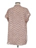 Pleione 100% Polyester Brown Short Sleeve Blouse Size M - photo 2