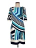 Karin Stevens Graphic Blue Casual Dress Size 6 - photo 1