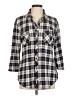 Eden & Olivia Plaid Gray 3/4 Sleeve Blouse Size M - photo 1