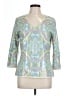 J. McLaughlin Silver 3/4 Sleeve Blouse Size L - photo 1