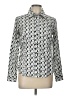 Ben Sherman 100% Cotton Print Silver Long Sleeve Blouse Size L - photo 1