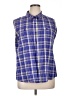 Cabela's Plaid Blue Sleeveless Button-Down Shirt Size XL - photo 1