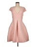Halston Heritage Solid Pink Cocktail Dress Size 8 - photo 1