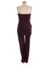 Wild Fable 100% Polyester Stars Burgundy Purple Jumpsuit Size L - photo 2