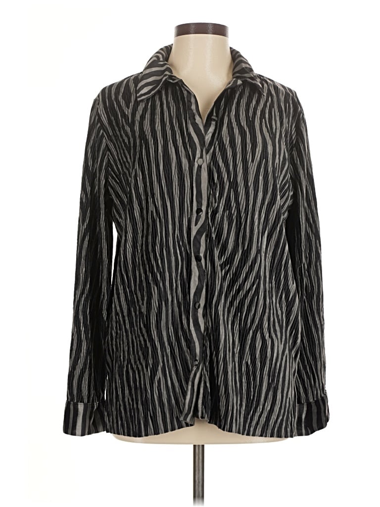 Pre-owned Umgee Long Sleeve Blouse In Black
