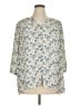 Rose + Olive 100% Polyester Paisley Ivory 3/4 Sleeve Blouse Size 1X - photo 1
