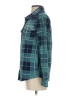 The Black Dog 100% Polyester Plaid Teal Long Sleeve Blouse Size XS - photo 5