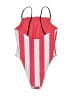 Topshop Stripes Red One Piece Swimsuit Size 4 - photo 2