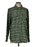Alfani 100% Polyester Print Green Long Sleeve Blouse Size L - photo 1