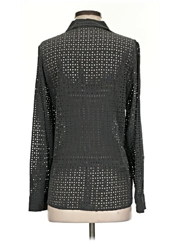Ecru Long Sleeve Silk Top (view 2)