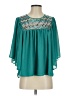 Hayden 100% Polyester Teal 3/4 Sleeve Blouse Size S - photo 1
