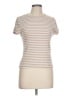 Splendid Stripes Tan Short Sleeve Turtleneck Size L - photo 1