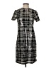 Brooks Brothers 100% Polyester Checkered-gingham Plaid Silver Gray Casual Dress Size 2 - photo 1