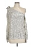 CeCe Silver Long Sleeve Blouse Size L - photo 1