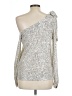 CeCe Silver Long Sleeve Blouse Size L - photo 2