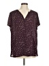 Assorted Brands 100% Polyester Stars Burgundy Short Sleeve Blouse Size M (estimated) - photo 1