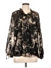 AaKaa 100% Polyester Floral Black Long Sleeve Blouse Size L - photo 1