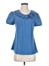 Spense Blue Short Sleeve Blouse Size S - photo 1