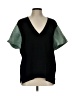 Unbranded Color Block Black Short Sleeve Blouse Size L (estimated) - photo 1