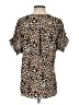 Pleione 100% Polyester Animal Print Brown Short Sleeve Blouse Size S - photo 2