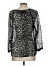 Unbranded 100% Polyester Animal Print Silver Black 3/4 Sleeve Blouse Size L - photo 2
