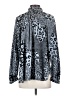 Elan 100% Polyester Animal Print Silver Long Sleeve Blouse Size S - photo 2