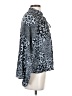 Elan 100% Polyester Animal Print Silver Long Sleeve Blouse Size S - photo 4